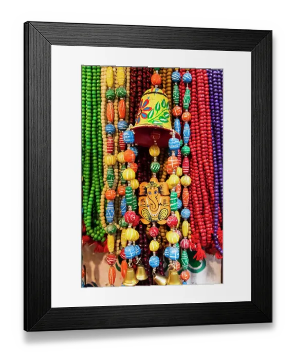 Framed Print : India, Uttar Pradesh, Varanasi, Bangali Tola. Colorful beads for sale Framed Print : India, Uttar Pradesh, Varanasi, Bangali Tola. Colorful beads for sale
