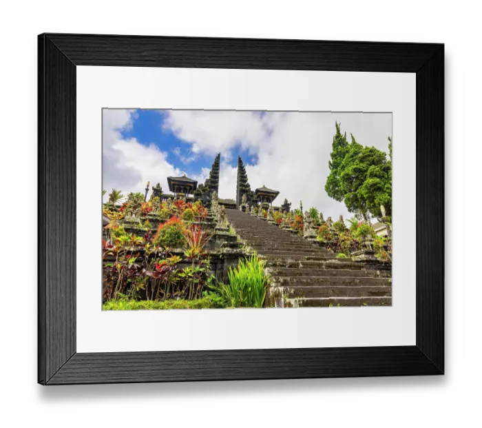 Framed Print : Besakih Temple is considered the Mother Temple of Bali and is the most important religious site for Balinese Hindus. A collection of several temples and shrines dedicated to different gods and goddesses