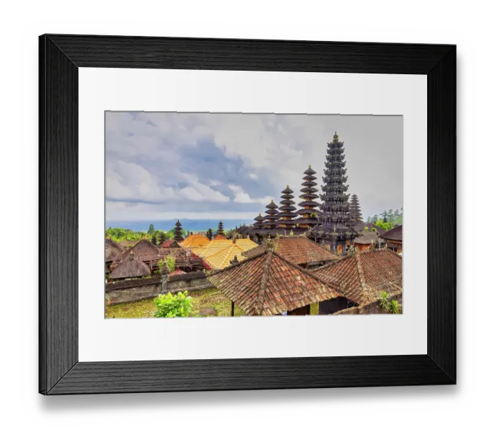 Framed Print : Besakih Temple is considered the Mother Temple of Bali and is the most important religious site for Balinese Hindus. A collection of several temples and shrines dedicated to different gods and goddesses