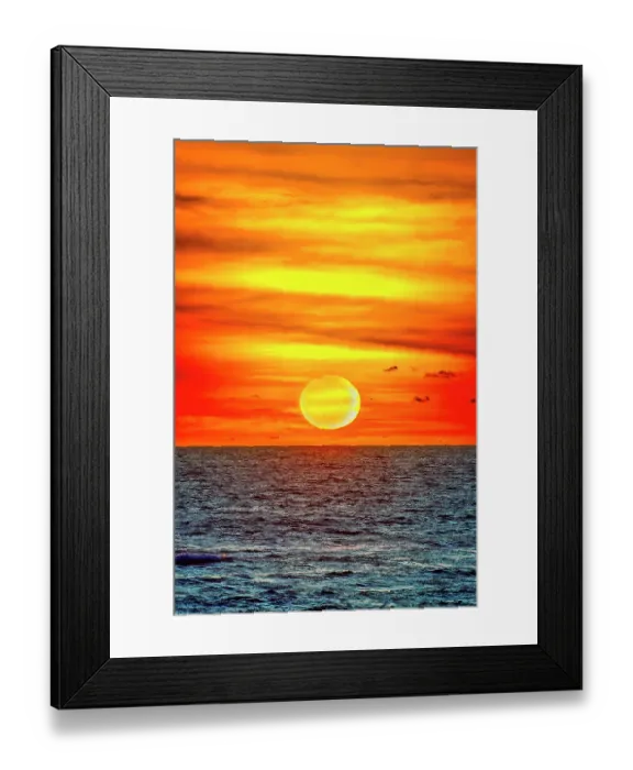Framed Print : Bali's sunsets are often considered postcard-perfect, with their stunning colors and breathtaking scenery. Here is a Black and White at sunset high tide