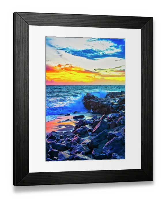 Framed Print : Bali's sunsets are often considered postcard-perfect, with their stunning colors and breathtaking scenery. Here is a Black and White at sunset high tide Framed Print : Bali's sunsets are often considered postcard-perfect, with their stunning colors and breathtaking scenery. Here is a Black and White at sunset high tide