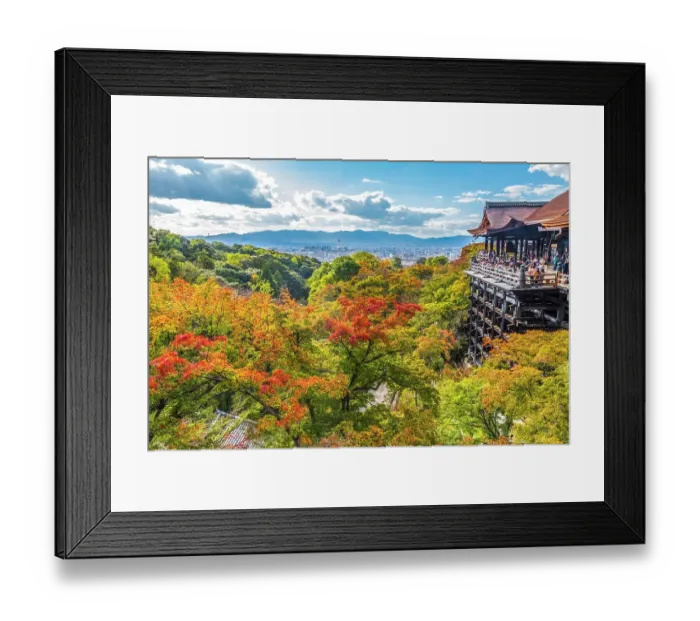 Framed Print : Tourists, Kiyomizu Buddhist Temple, Kyoto, Japan. Temple established 778 AD, buildings from 1633 Tokugawa Shogunate. No nail used to create buildings. (Editorial Use Only) Framed Print : Tourists, Kiyomizu Buddhist Temple, Kyoto, Japan. Temple established 778 AD, buildings from 1633 Tokugawa Shogunate. No nail used to create buildings. (Editorial Use Only)