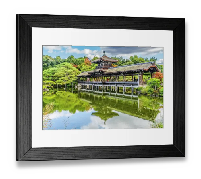 Framed Print : Colorful Autumn, Taihei-kaku, Heian-jingu Shrine, Kyoto, Japan. Built in 1895 copy of the Emperor's Imperial Palace in 1100's. (Editorial Use Only)
