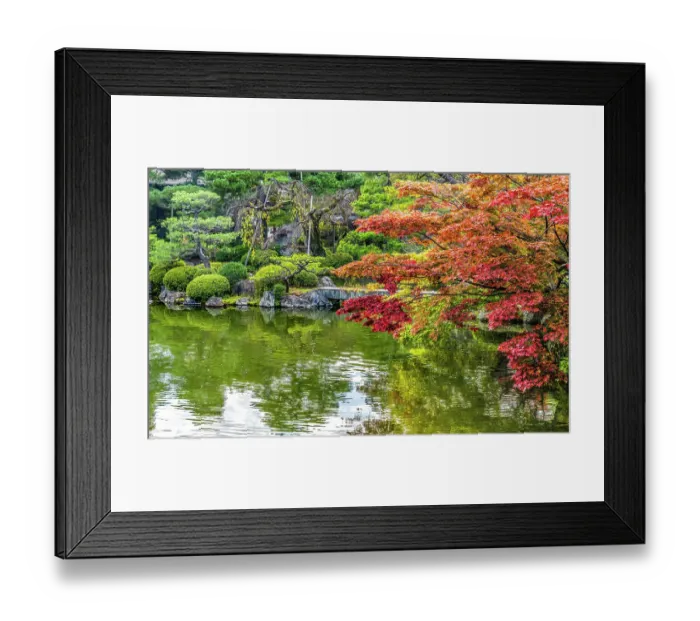 Framed Print : Colorful stone bridge East Lake, Heian-jingu Shrine, Kyoto, Japan. Built in 1895 copy of the 1100's Imperial Palace