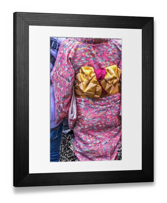 Framed Print : Colorful Japanese kimono gold obi, Kiyomizu Buddhist Temple, Kyoto, Japan. traditional Japanese garment and national dress of Japan Framed Print : Colorful Japanese kimono gold obi, Kiyomizu Buddhist Temple, Kyoto, Japan. traditional Japanese garment and national dress of Japan
