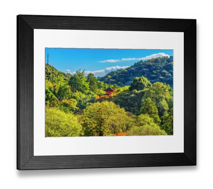 Framed Print : Colorful Koyasu Pagoda, Kiyomizu Buddhist Temple, Kyoto, Japan. Temple established 778 AD, buildings from 1633. Pagoda temple to help with childbirth Framed Print : Colorful Koyasu Pagoda, Kiyomizu Buddhist Temple, Kyoto, Japan. Temple established 778 AD, buildings from 1633. Pagoda temple to help with childbirth