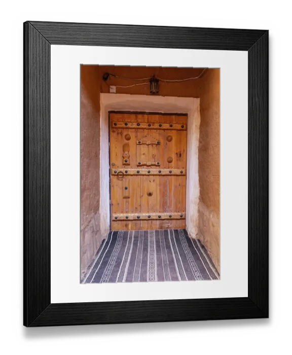 Framed Print : Ushaiger Heritage Village, Riyadh, Saudi Arabia. Decorative old wooden door Framed Print : Ushaiger Heritage Village, Riyadh, Saudi Arabia. Decorative old wooden door