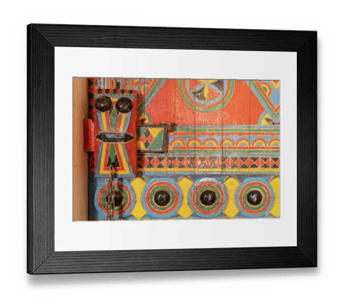 Framed Print : Saudi Arabia, Riyadh. Colorfully painted door in Najd Village. (Editorial Use Only) Framed Print : Saudi Arabia, Riyadh. Colorfully painted door in Najd Village. (Editorial Use Only)