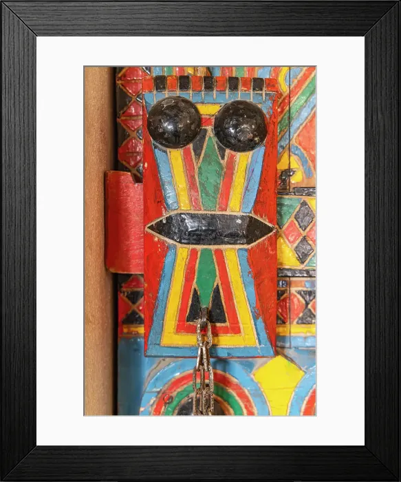 Framed Print : Saudi Arabia, Riyadh. Colorfully painted door in Najd Village. (Editorial Use Only) Framed Print : Saudi Arabia, Riyadh. Colorfully painted door in Najd Village. (Editorial Use Only)