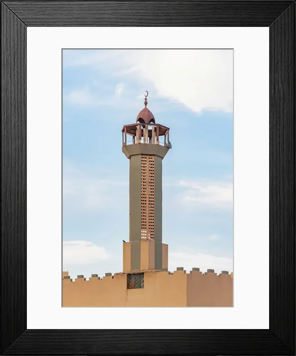 Framed Print : Saudi Arabia, Al-Qassim, Unaizah. Minaret on a mosque