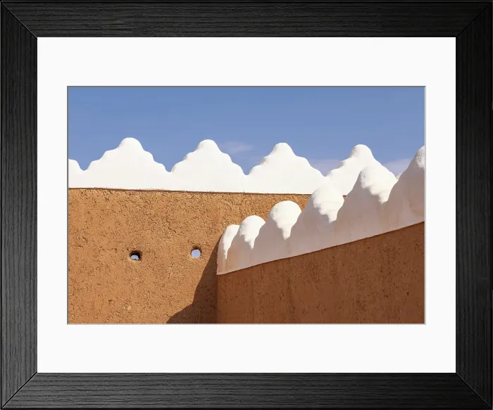 Framed Print : Saudi Arabia, Hail Province, Hail. Wall on the Qishlah Palace