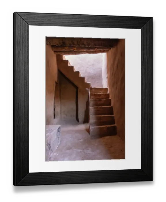 Framed Print : Saudi Arabia, Medina. Stairway in old town Al-Ula Framed Print : Saudi Arabia, Medina. Stairway in old town Al-Ula