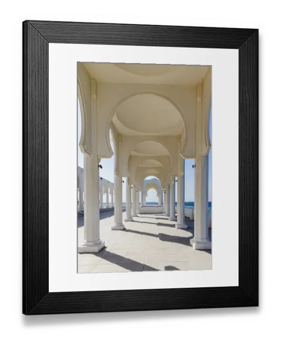 Framed Print : Saudi Arabia, Mecca Province, Jeddah. The Al-Ramah mosque on the waterfront of Jeddah