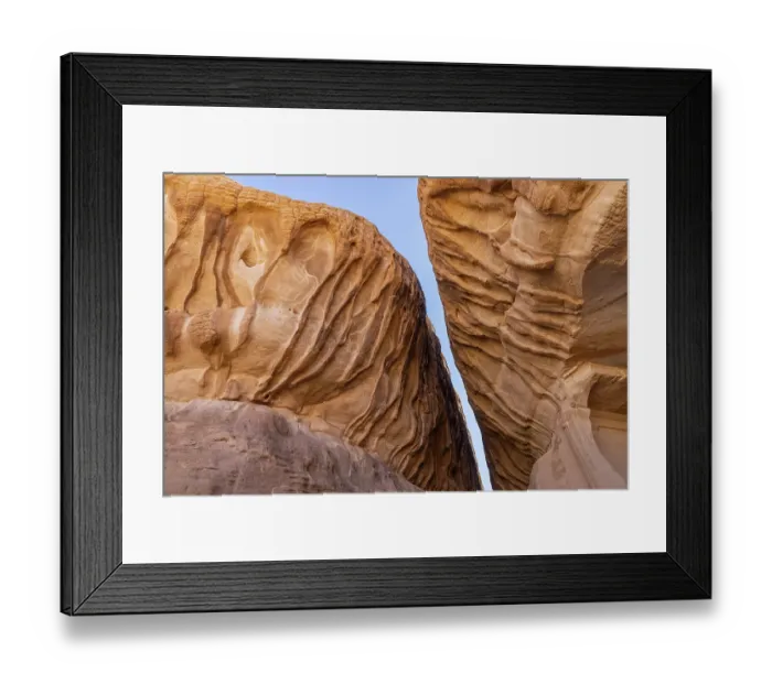 Framed Print : Saudi Arabia, Medina, Al-Ula, Hegra. Desert rock formations at the Hegra Archaeological Area