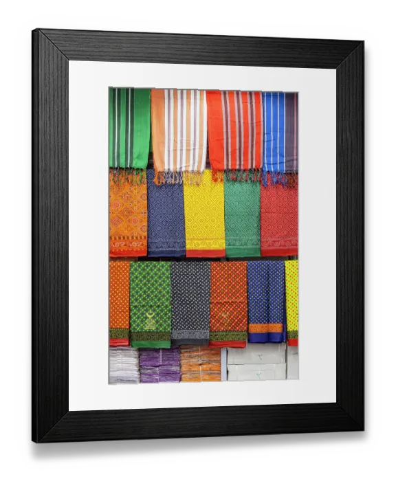 Framed Print : Saudi Arabia, Mecca, Jeddah, Al-Balad. Colorful cloth in the Al-Balad historical district of Jeddah Framed Print : Saudi Arabia, Mecca, Jeddah, Al-Balad. Colorful cloth in the Al-Balad historical district of Jeddah