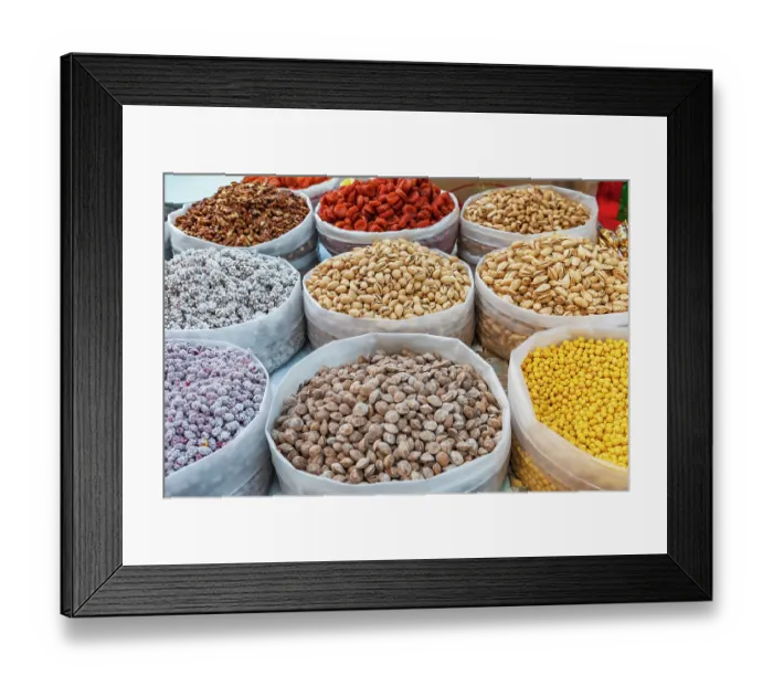 Framed Print : Tashkent, Uzbekistan, Central Asia. Pistacios and dried fruit at a market in Tashkent Framed Print : Tashkent, Uzbekistan, Central Asia. Pistacios and dried fruit at a market in Tashkent