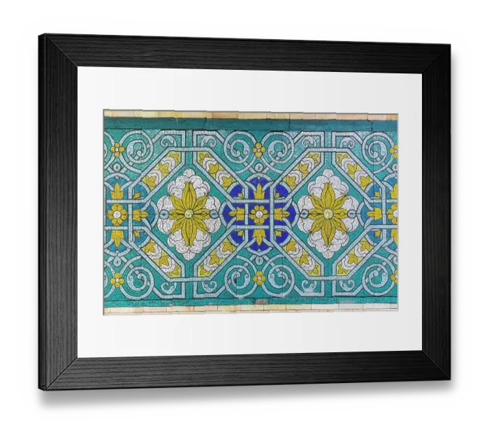 Framed Print : Tashkent, Uzbekistan, Central Asia. Decorative tile work in a Tashkent subway station. (Editorial Use Only)