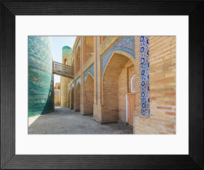 Framed Print : Khiva, Xorazm Region, Uzbekistan, Central Asia. Alley adjacent to the Kalta Minor Minaret Framed Print : Khiva, Xorazm Region, Uzbekistan, Central Asia. Alley adjacent to the Kalta Minor Minaret