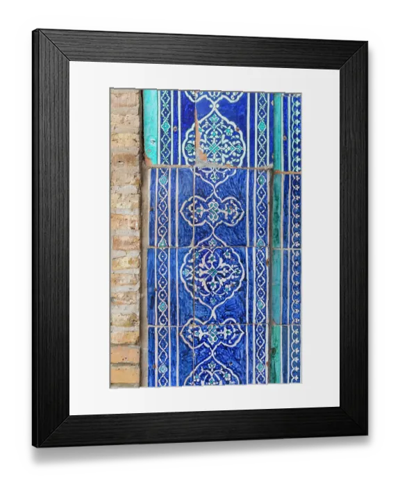 Framed Print : Khiva, Xorazm Region, Uzbekistan, Central Asia. Historic traditional decorative tile Framed Print : Khiva, Xorazm Region, Uzbekistan, Central Asia. Historic traditional decorative tile