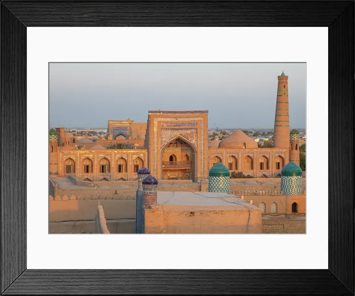 Framed Print : Khiva, Xorazm Region, Uzbekistan, Central Asia. Islam Khodja Madrasa and minaret Framed Print : Khiva, Xorazm Region, Uzbekistan, Central Asia. Islam Khodja Madrasa and minaret