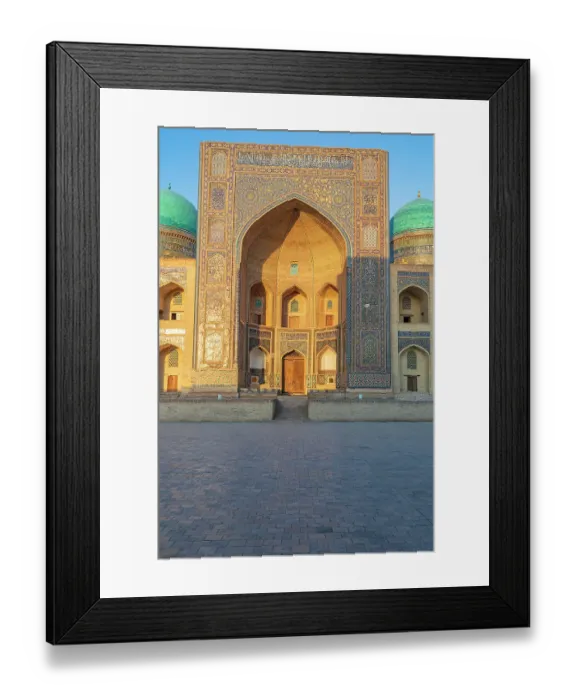 Framed Print : Bukhara, Uzbekistan, Central Asia. The Mir-i-Arab Madrasa in Bukhara