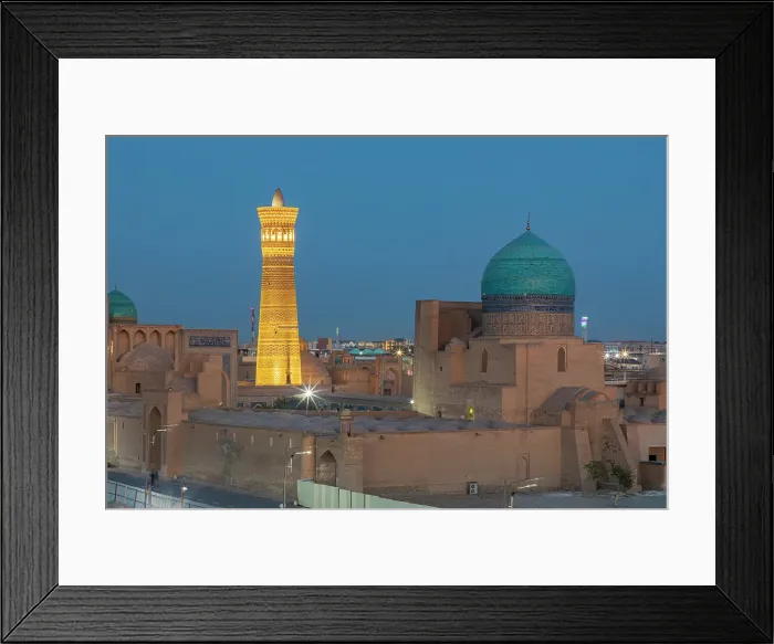 Framed Print : Bukhara, Uzbekistan, Central Asia. Dome and minaret of the Kalan Mosque in Bukhara Framed Print : Bukhara, Uzbekistan, Central Asia. Dome and minaret of the Kalan Mosque in Bukhara