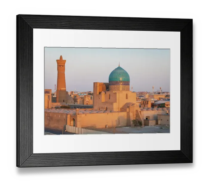 Framed Print : Bukhara, Uzbekistan, Central Asia. Dome and minaret of the Kalan Mosque in Bukhara