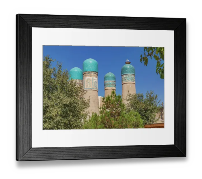Framed Print : Bukhara, Uzbekistan, Central Asia. The Chor Minor Madrasa in Bukhara
