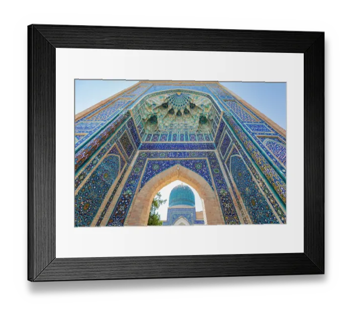 Framed Print : Samarkand, Uzbekistan, Central Asia. The beautifully decorated Gur-i Amir Mausoleum