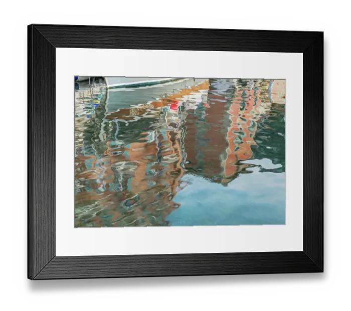 Framed Print : France, Provence. Villefranche-sur-Mer, harbor reflections