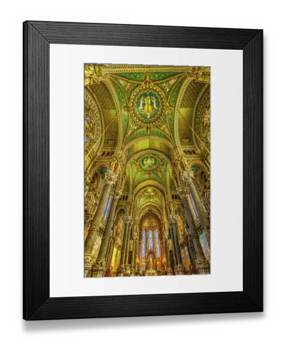 Framed Print : Colorful mosaics, altar, stained glass, Basilica of Notre Dame de Fourviere, Lyon, France. Built from 1872 to 1896. (Editorial Use Only) Framed Print : Colorful mosaics, altar, stained glass, Basilica of Notre Dame de Fourviere, Lyon, France. Built from 1872 to 1896. (Editorial Use Only)