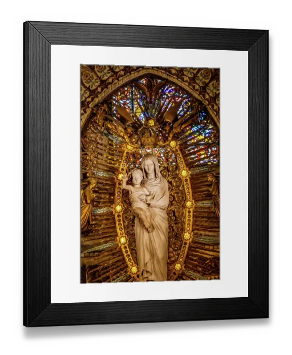 Framed Print : Colorful altar, stained glass, Basilica of Notre Dame de Fourviere, Lyon, France. Built from 1872 to 1896. (Editorial Use Only) Framed Print : Colorful altar, stained glass, Basilica of Notre Dame de Fourviere, Lyon, France. Built from 1872 to 1896. (Editorial Use Only)