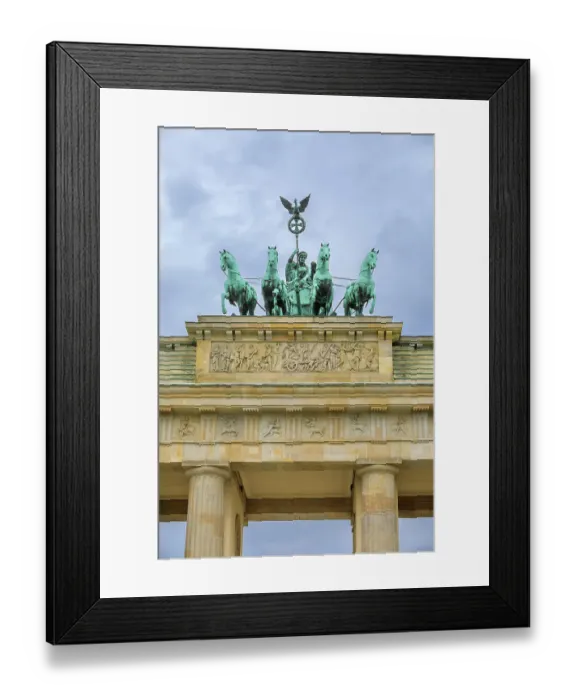 Framed Print : Germany, Berlin. Brandenburg Gate. Copper chariot with horses statue Framed Print : Germany, Berlin. Brandenburg Gate. Copper chariot with horses statue