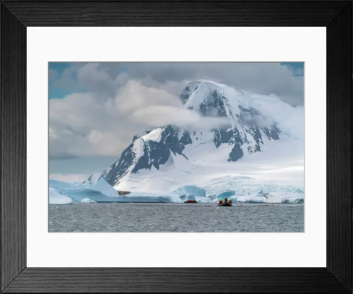 Framed Print : Antarctica, Yalour Islands. Tourists in Zodiacs viewing icebergs. ©Cathy & Gordon Illg / Jaynes Gallery / DanitaDelimont.com Framed Print : Antarctica, Yalour Islands. Tourists in Zodiacs viewing icebergs. ©Cathy & Gordon Illg / Jaynes Gallery / DanitaDelimont.com