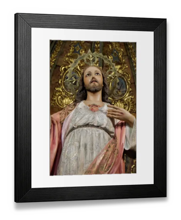 Framed Print : Marbella, Spain. Statue of Jesus on a gilded altar inside an ancient Spanish church. (Editorial Use Only) Framed Print : Marbella, Spain. Statue of Jesus on a gilded altar inside an ancient Spanish church. (Editorial Use Only)