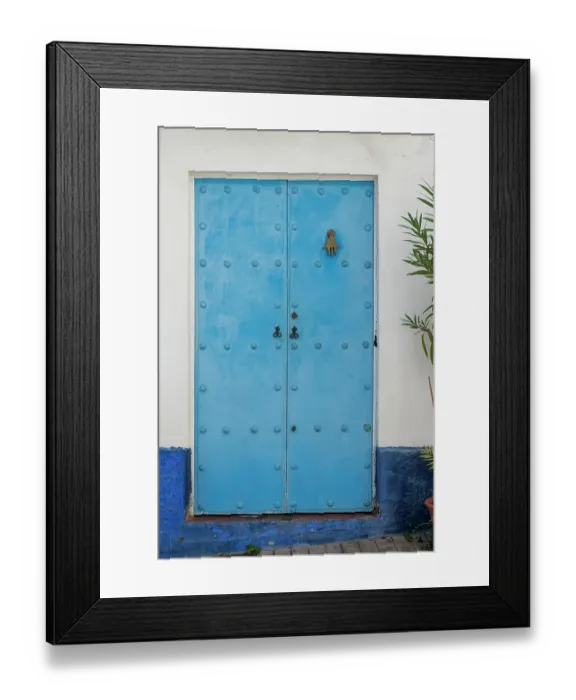 Framed Print : Marbella, Spain. Colorful Spanish architecture. Blue door Framed Print : Marbella, Spain. Colorful Spanish architecture. Blue door