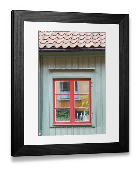 Framed Print : Sweden, Stockholm. Reflection in window Framed Print : Sweden, Stockholm. Reflection in window