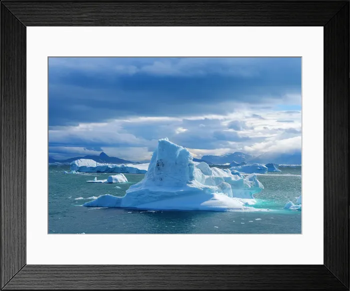Framed Print : Storm in the Uummannaq Fjord, northwest of Greenland beyond the arctic circle. Greenland, Danish Territory