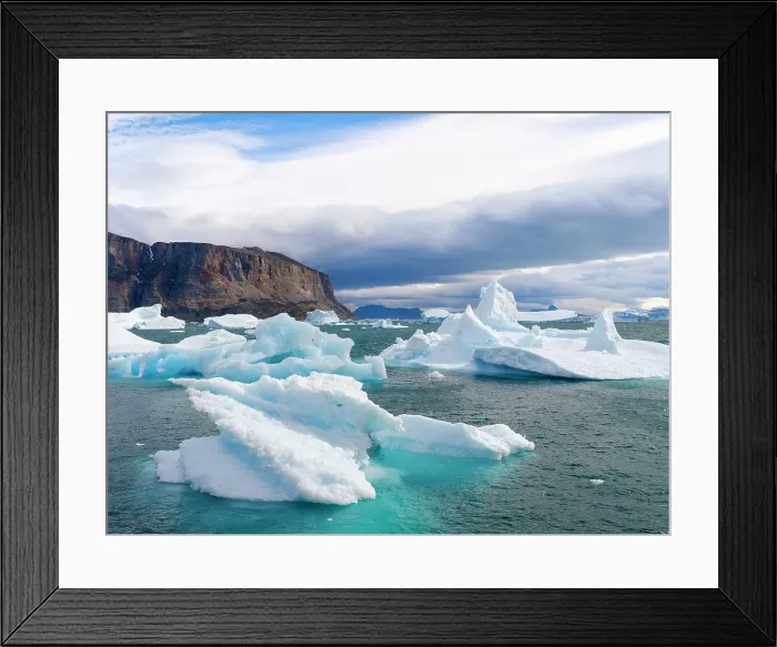 Framed Print : Storm over Storoen Island. Landscape in the Uummannaq Fjord, northwest of Greenland beyond the arctic circle. Greenland, Danish Territory