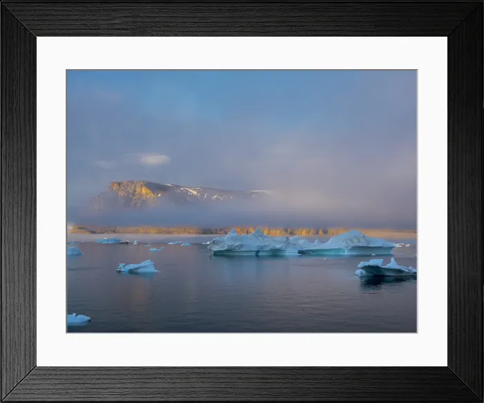 Framed Print : Midnight sun at Storoen Island. Landscape in the Uummannaq Fjord, northwest of Greenland beyond the arctic circle. Greenland, Danish Territory Framed Print : Midnight sun at Storoen Island. Landscape in the Uummannaq Fjord, northwest of Greenland beyond the arctic circle. Greenland, Danish Territory