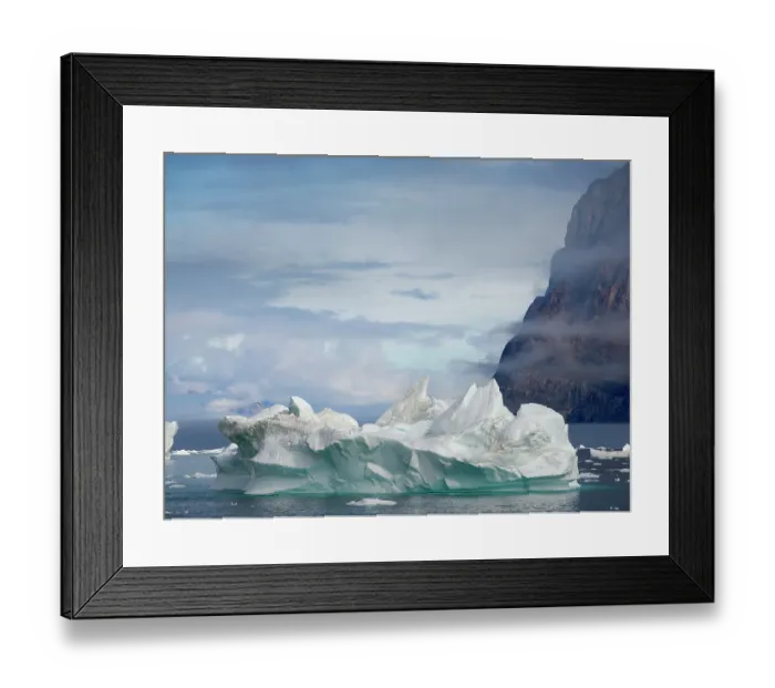 Framed Print : Landscape in the Uummannaq Fjord, northwest of Greenland beyond the arctic circle. Greenland, Danish Territory