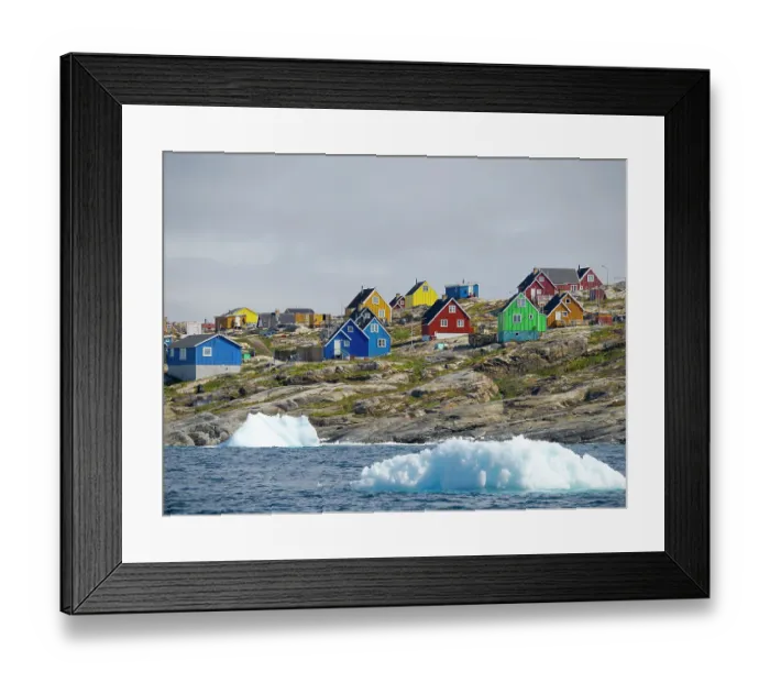 Framed Print : Village Saattut in the Uummannaq Fjord, north of the polar circle. Greenland, Danish Territory Framed Print : Village Saattut in the Uummannaq Fjord, north of the polar circle. Greenland, Danish Territory