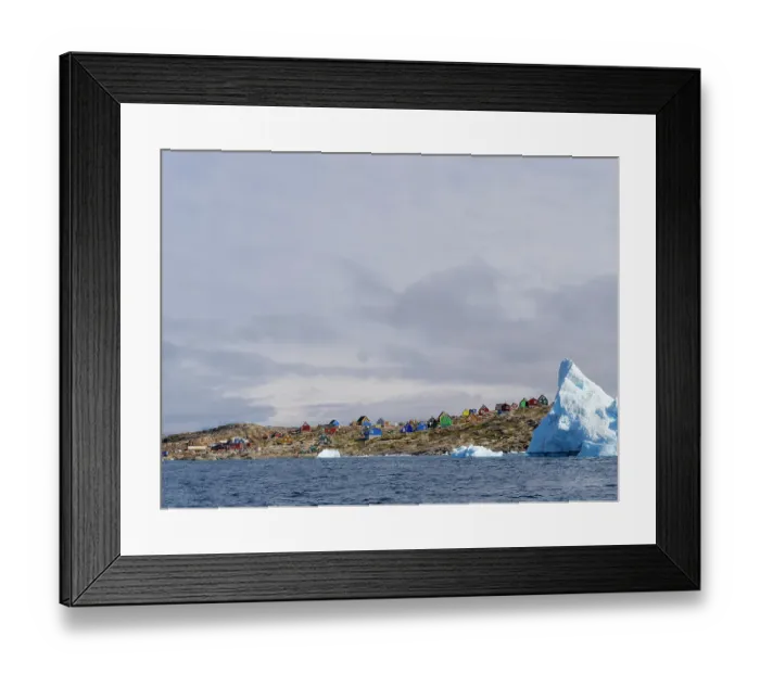 Framed Print : Village Saattut in the Uummannaq Fjord, north of the polar circle. Greenland, Danish Territory