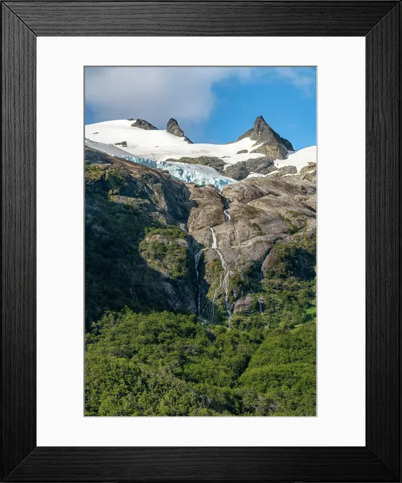 Framed Print : Chile, Beagle Channel, Alberto de Agostini National Park. Landscape with mountain and glacier waterfall. ©Cathy & Gordon Illg / Jaynes Gallery / DanitaDelimont.com Framed Print : Chile, Beagle Channel, Alberto de Agostini National Park. Landscape with mountain and glacier waterfall. ©Cathy & Gordon Illg / Jaynes Gallery / DanitaDelimont.com