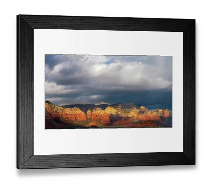 Framed Print : USA, Arizona. Sunrise panoramic on mountain and valley landscape. ©Jay O'Brien  /  Jaynes Gallery  /  DanitaDelimont.com