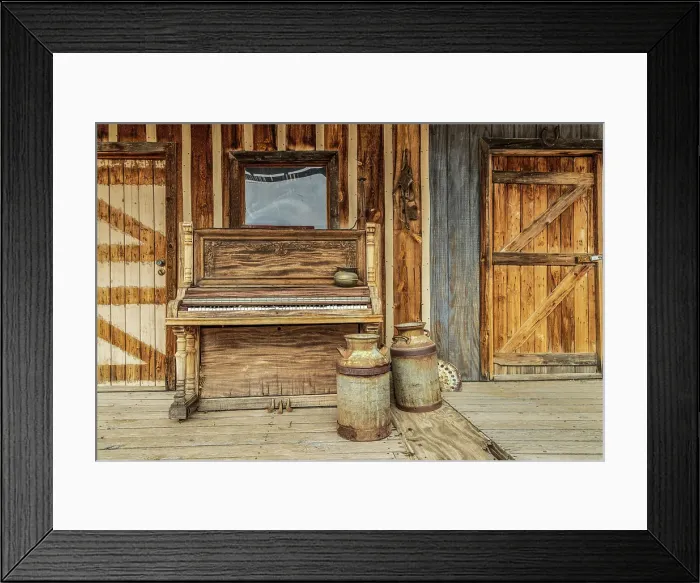 Framed Print : Still-life with decrepit piano in old town, Arizona, USA