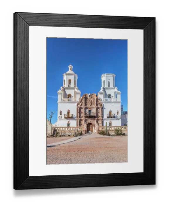 Framed Print : Arizona, Tucson. San Xavier del Bac Mission Church