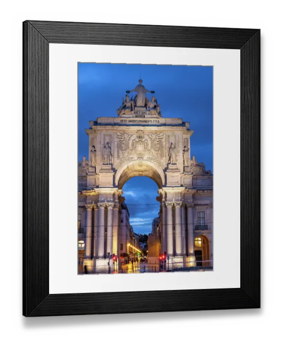 Framed Print : Arco da Rua Augusta in the Plaza of Commerce in Lisbon, Portugal