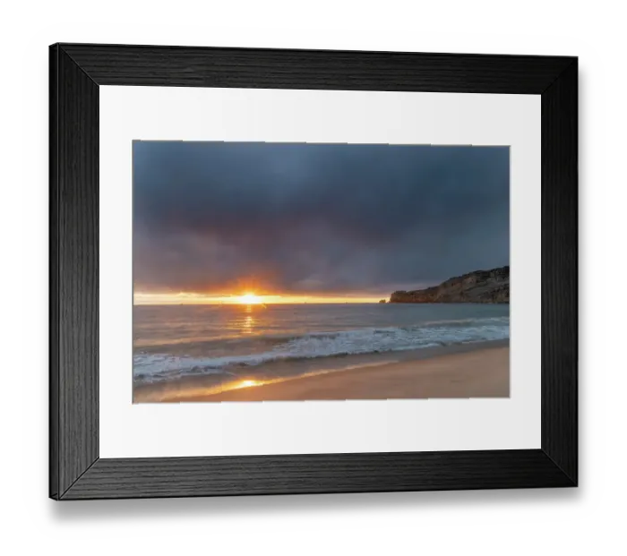 Framed Print : Sunset over the Atlantic Ocean from Nazare, Portugal Framed Print : Sunset over the Atlantic Ocean from Nazare, Portugal