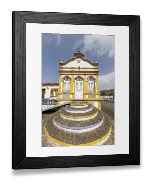 Framed Print : Doze Ribeiras, Terceira Island, Azores, Portugal. Temple of the Holy Spirit, known as an Imperio, in Doze Ribeiras